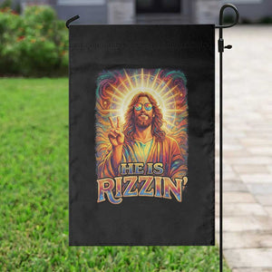 Funny Christian Easter He Is Rizzin Garden Flag Trendy Jesus Humor with Sunglasses Faith Based Meme Gift TS02 Print Your Wear