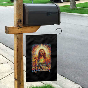 Funny Christian Easter He Is Rizzin Garden Flag Trendy Jesus Humor with Sunglasses Faith Based Meme Gift TS02 Print Your Wear