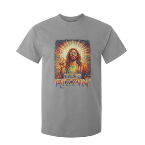 Funny Christian Easter He Is Rizzin T Shirt For Kid Trendy Jesus Humor with Sunglasses Faith Based Meme Gift TS02 Sport Gray Print Your Wear