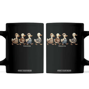 Funny Christian Psalm 23:6 Duck Pun Coffee Mug Surely Goodness and Mercy Cute Bible Humor Gift TS02 Black Print Your Wear
