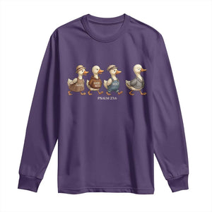Funny Christian Psalm 23:6 Duck Pun Long Sleeve Shirt Surely Goodness and Mercy Cute Bible Humor Gift TS02 Purple Print Your Wear