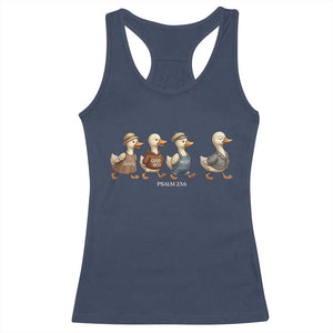 Funny Christian Psalm 23:6 Duck Pun Racerback Tank Top Surely Goodness and Mercy Cute Bible Humor Gift TS02 Navy Print Your Wear