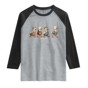 Funny Christian Psalm 23:6 Duck Pun Raglan Shirt Surely Goodness and Mercy Cute Bible Humor Gift TS02 Heather Gray Black Print Your Wear