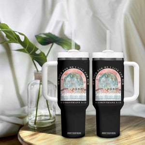 Christian Faith Last Supper Scripture Tumbler With Handle He Died for Me So I Live for Him Corinthians 5:15 Inspiration TS02 Print Your Wear