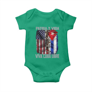 Patria y Vida Cuba Libre Freedom Baby Onesie Cuban Pride Independence USA Cuba Flag TS02 Irish Green Print Your Wear