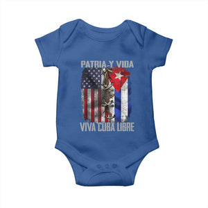 Patria y Vida Cuba Libre Freedom Baby Onesie Cuban Pride Independence USA Cuba Flag TS02 Royal Blue Print Your Wear