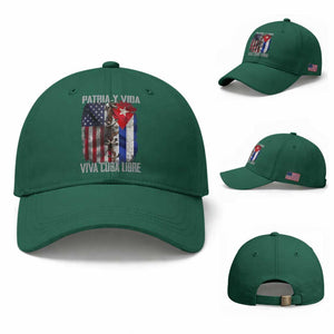 Patria y Vida Cuba Libre Freedom Baseball Cap Cuban Pride Independence USA Cuba Flag TS02 Baseball Cap Universal Fit Irish Green Print Your Wear