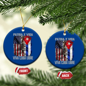 Patria y Vida Cuba Libre Freedom Ceramic Ornament Cuban Pride Independence USA Cuba Flag TS02 1pc Blue Print Your Wear
