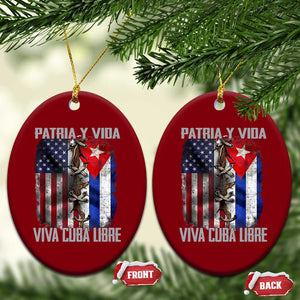 Patria y Vida Cuba Libre Freedom Ceramic Ornament Cuban Pride Independence USA Cuba Flag TS02 Print Your Wear