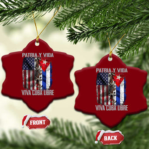Patria y Vida Cuba Libre Freedom Ceramic Ornament Cuban Pride Independence USA Cuba Flag TS02 Print Your Wear