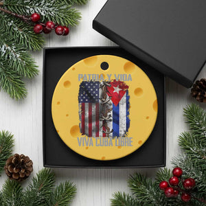 Patria y Vida Cuba Libre Freedom Ceramic Ornament Cuban Pride Independence USA Cuba Flag TS02 1pc Yellow Cheese Print Your Wear
