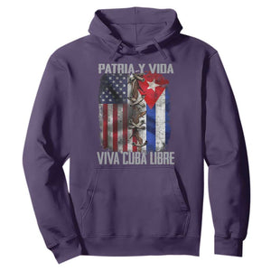 Patria y Vida Cuba Libre Freedom Hoodie Cuban Pride Independence USA Cuba Flag TS02 Purple Print Your Wear