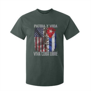 Patria y Vida Cuba Libre Freedom T Shirt For Kid Cuban Pride Independence USA Cuba Flag TS02 Dark Forest Green Print Your Wear