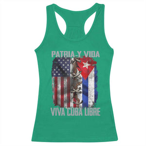 Patria y Vida Cuba Libre Freedom Racerback Tank Top Cuban Pride Independence USA Cuba Flag TS02 Irish Green Print Your Wear