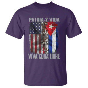 Patria y Vida Cuba Libre Freedom T Shirt - Cuban Pride Independence USA Cuba Flag TS02 Purple Print Your Wear
