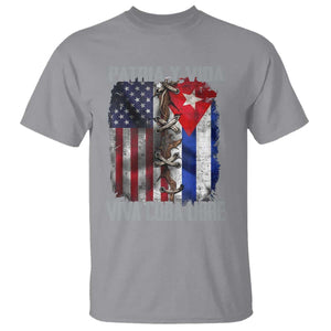 Patria y Vida Cuba Libre Freedom T Shirt - Cuban Pride Independence USA Cuba Flag TS02 Sport Gray Print Your Wear