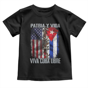 Patria y Vida Cuba Libre Freedom Toddler T Shirt Cuban Pride Independence USA Cuba Flag TS02 Black Print Your Wear