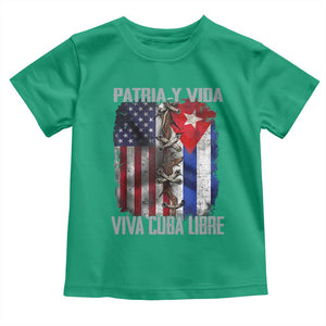 Patria y Vida Cuba Libre Freedom Toddler T Shirt Cuban Pride Independence USA Cuba Flag TS02 Irish Green Print Your Wear