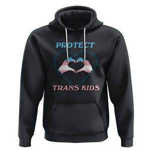 Protect Trans Kids Hoodie LGBT Support LGBT Pride Flag Heart Sign TS02 Black Printyourwear