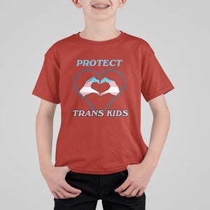 Protect Trans Kids T Shirt For Kid LGBT Support LGBT Pride Flag Heart Sign TS02 Red Printyourwear