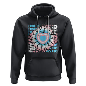 Protect Trans Kids Hoodie Transgender Support LGBT Pride Flag Sunflower TS02 Black Printyourwear