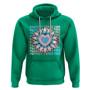 Protect Trans Kids Hoodie Transgender Support LGBT Pride Flag Sunflower TS02 Irish Green Printyourwear