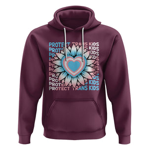 Protect Trans Kids Hoodie Transgender Support LGBT Pride Flag Sunflower TS02 Maroon Printyourwear