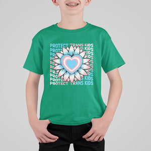 Protect Trans Kids T Shirt For Kid Transgender Support LGBT Pride Flag Sunflower TS02 Irish Green Printyourwear