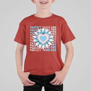 Protect Trans Kids T Shirt For Kid Transgender Support LGBT Pride Flag Sunflower TS02 Red Printyourwear