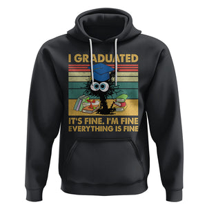 Last Day Of School Hoodie Black Cat It's Fine I'm Fine Everything TS02 Black Printyourwear