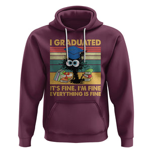 Last Day Of School Hoodie Black Cat It's Fine I'm Fine Everything TS02 Maroon Printyourwear