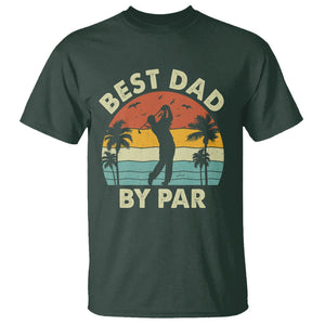 Golfing Dad T Shirt Best Dad By Par Retro Vintage Golfer Father's Day TS02 Dark Forest Green Print Your Wear