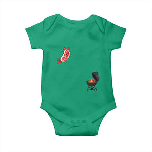 Humorous Diving Steak Charcoal Grill Graphic Baby Onesie BBQ Grilling Pitmaster Cookout Funny Barbecue Master TS02 Irish Green Print Your Wear