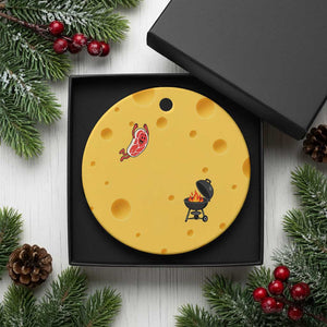 Humorous Diving Steak Charcoal Grill Graphic Ceramic Ornament BBQ Grilling Pitmaster Cookout Funny Barbecue Master TS02 1pc Yellow Cheese Print Your Wear