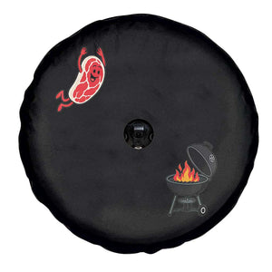 Humorous Diving Steak Charcoal Grill Graphic Spare Tire Cover BBQ Grilling Pitmaster Cookout Funny Barbecue Master TS02 Print Your Wear