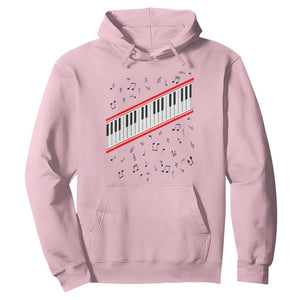 Piano Keyboard Graphic Hoodie Musical Notes Alignment Pianist TS02 Light Pink Print Your Wear