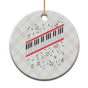 Piano Keyboard Graphic Ceramic Ornament Musical Notes Alignment Pianist TS02 1pc Christmas Plaid Print Your Wear