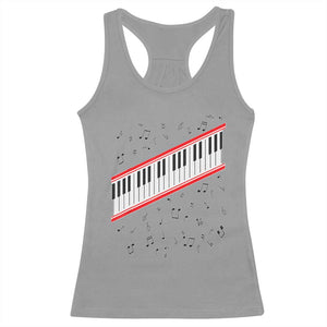 Piano Keyboard Graphic Racerback Tank Top Musical Notes Alignment Pianist TS02 Sport Gray Print Your Wear