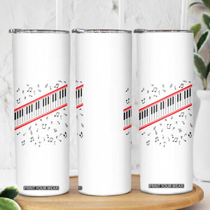 Piano Keyboard Graphic Skinny Tumbler Musical Notes Alignment Pianist