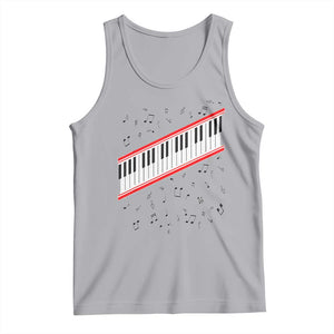 Piano Keyboard Graphic Tank Top Musical Notes Alignment Pianist
