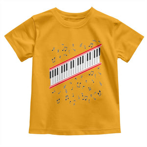 Piano Keyboard Graphic Toddler T Shirt Musical Notes Alignment Pianist