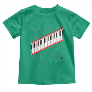 Piano Keyboard Graphic Toddler T Shirt Musical Notes Alignment Pianist