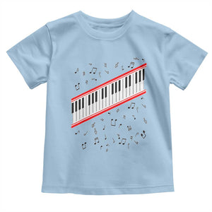Piano Keyboard Graphic Toddler T Shirt Musical Notes Alignment Pianist