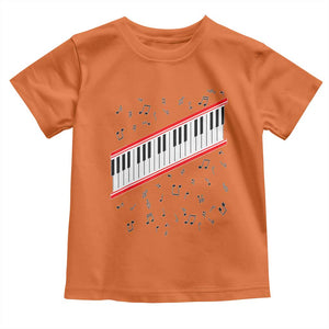 Piano Keyboard Graphic Toddler T Shirt Musical Notes Alignment Pianist