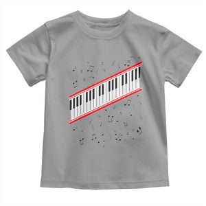 Piano Keyboard Graphic Toddler T Shirt Musical Notes Alignment Pianist
