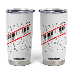 Piano Keyboard Graphic Tumbler Cup Musical Notes Alignment Pianist