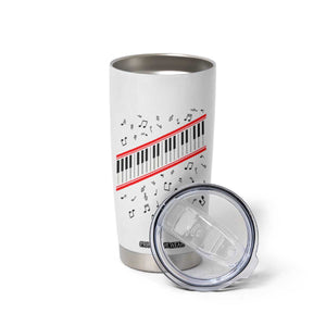 Piano Keyboard Graphic Tumbler Cup Musical Notes Alignment Pianist