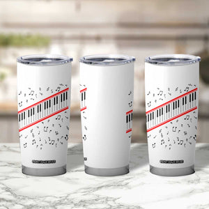 Piano Keyboard Graphic Tumbler Cup Musical Notes Alignment Pianist