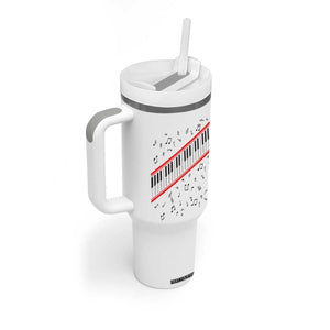 Piano Keyboard Graphic Tumbler With Handle Musical Notes Alignment Pianist