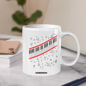 Piano Keyboard Graphic Coffee Mug Musical Notes Alignment Pianist TS02 Print Your Wear